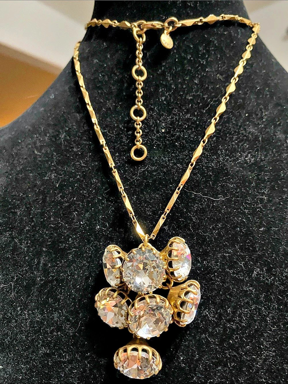 J.Crew Gold-Tone Crystal Cluster Pendant Necklace
